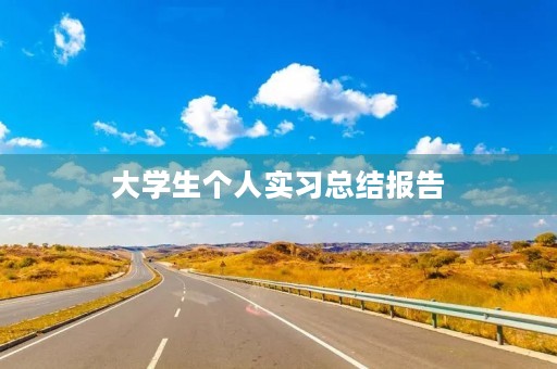 大学生个人实习总结报告【5篇】