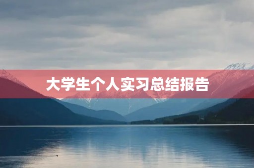 大学生个人实习总结报告(5篇) 大学生个人实习总结报告(5篇)