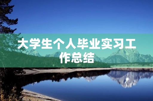 大学生个人毕业实习工作总结（10篇）
