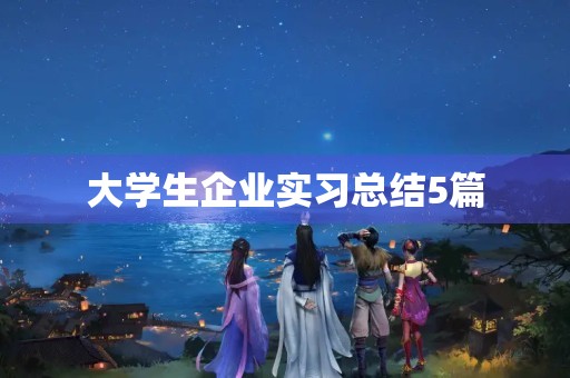 大学生企业实习总结5篇