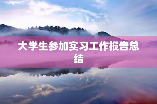 大学生参加实习工作报告总结 大学生参加实习工作报告总结