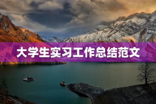 大学生实习工作总结范文 大学生实习工作总结范文