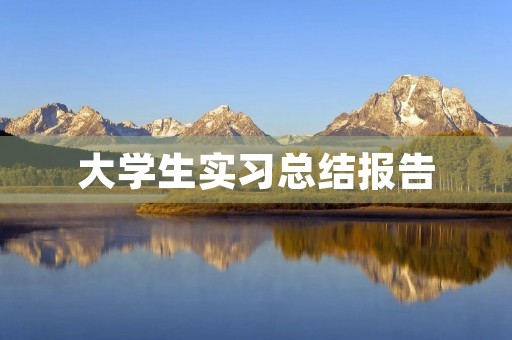 大学生实习总结报告【五篇】 大学生实习总结报告【五篇】
