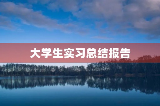 大学生实习总结报告【5篇】 大学生实习总结报告【5篇】