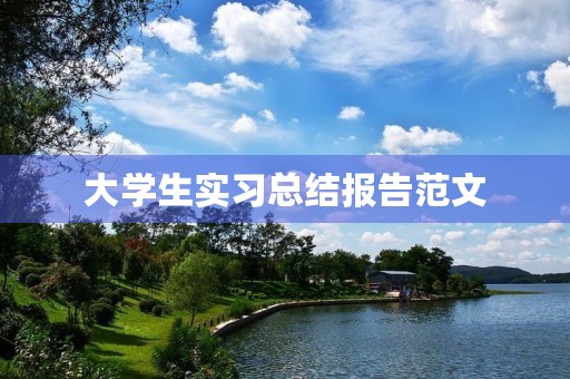 大学生实习总结报告范文 大学生实习总结报告范文