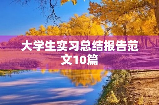 大学生实习总结报告范文10篇