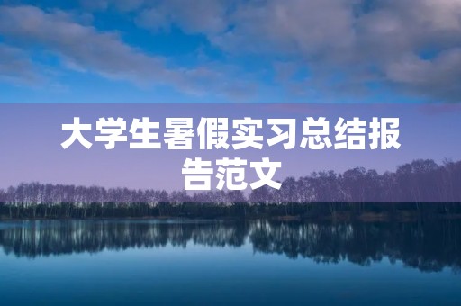 大学生暑假实习总结报告范文