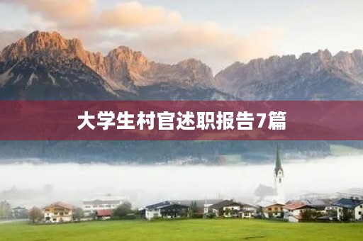 大学生村官述职报告7篇