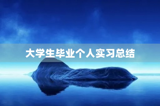 大学生毕业个人实习总结 大学生毕业个人实习总结
