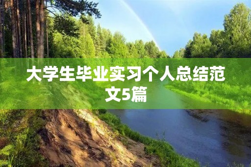 大学生毕业实习个人总结范文5篇 大学生毕业实习个人总结范文5篇