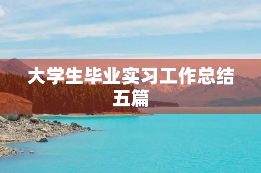 大学生毕业实习工作总结五篇 大学生毕业实习工作总结五篇