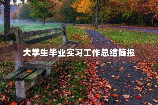 大学生毕业实习工作总结简报 大学生毕业实习工作总结简报