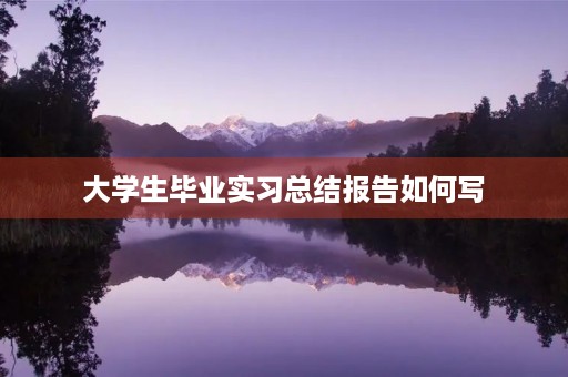 大学生毕业实习总结报告如何写