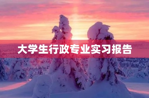 大学生行政专业实习报告