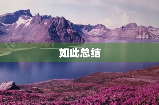 如此总结，不如终结