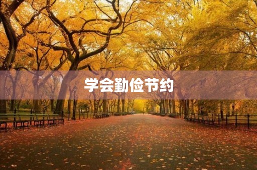 学会勤俭节约 学会勤俭节约