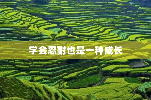 学会忍耐也是一种成长 学会忍耐也是一种成长