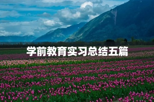 学前教育实习总结五篇 学前教育实习总结五篇