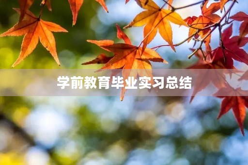 学前教育毕业实习总结(5篇)