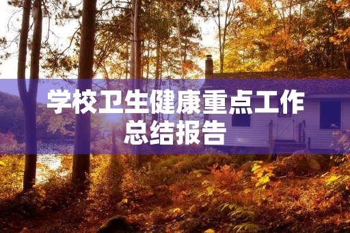 学校卫生健康重点工作总结报告