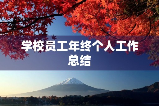 学校员工年终个人工作总结