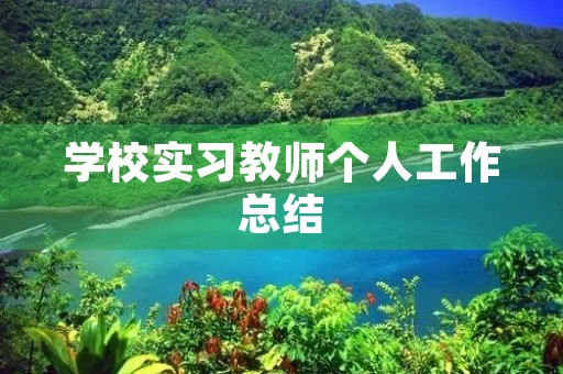 学校实习教师个人工作总结