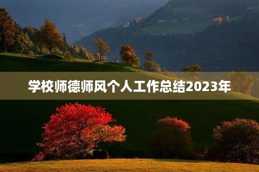 学校师德师风个人工作总结2023年