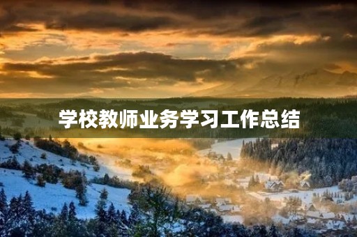 学校教师业务学习工作总结(10篇)