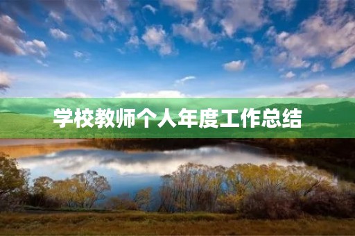 学校教师个人年度工作总结