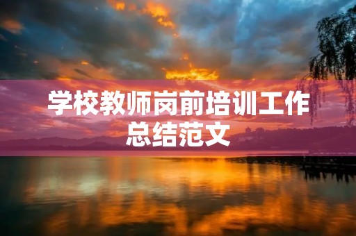 学校教师岗前培训工作总结范文