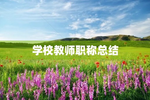 学校教师职称总结