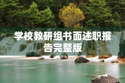 学校教研组书面述职报告完整版