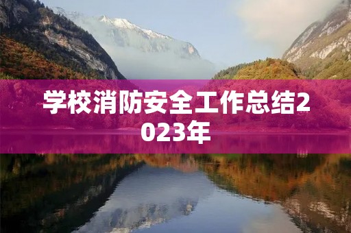 学校消防安全工作总结2023年