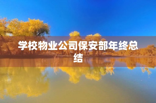 学校物业公司保安部年终总结