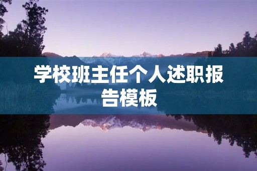 学校班主任个人述职报告模板