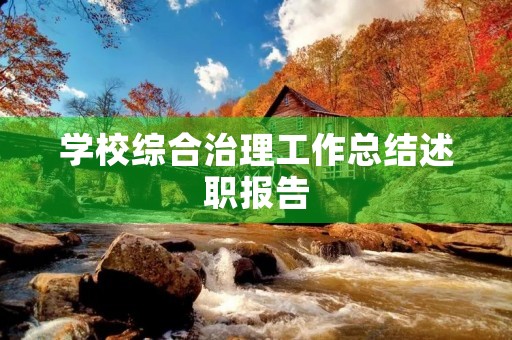 学校综合治理工作总结述职报告
