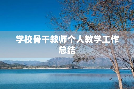 学校骨干教师个人教学工作总结