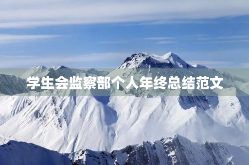 学生会监察部个人年终总结范文