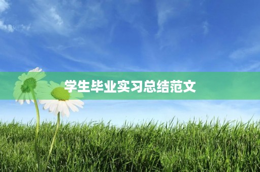 学生毕业实习总结范文 学生毕业实习总结范文