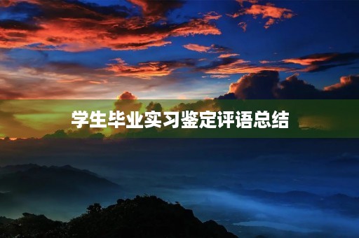 学生毕业实习鉴定评语总结