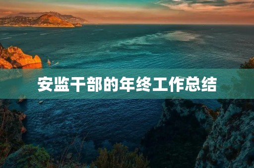 安监干部的年终工作总结