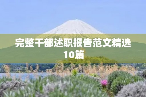完整干部述职报告范文精选10篇