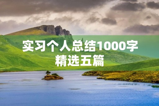 实习个人总结1000字精选五篇 实习个人总结1000字精选五篇