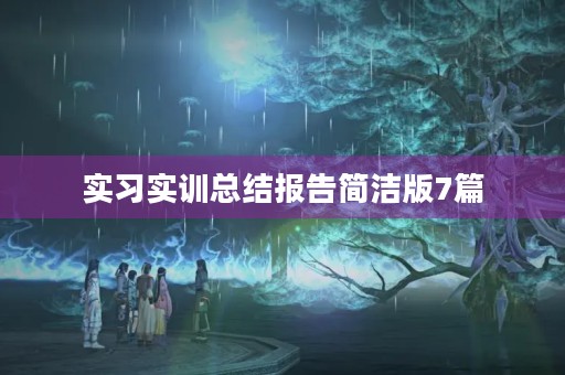 实习实训总结报告简洁版7篇