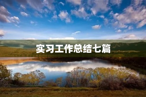 实习工作总结七篇