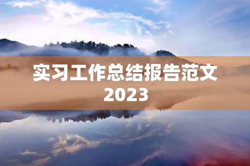 实习工作总结报告范文2023 实习工作总结报告范文2023