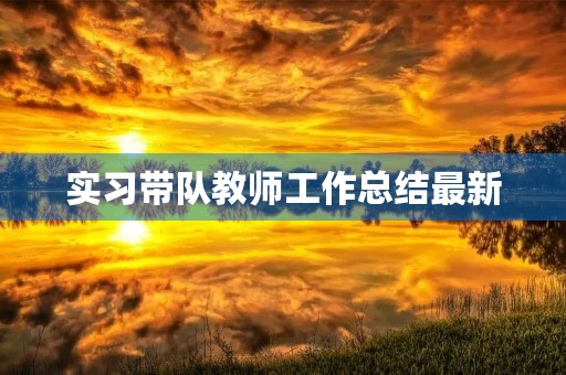 实习带队教师工作总结最新