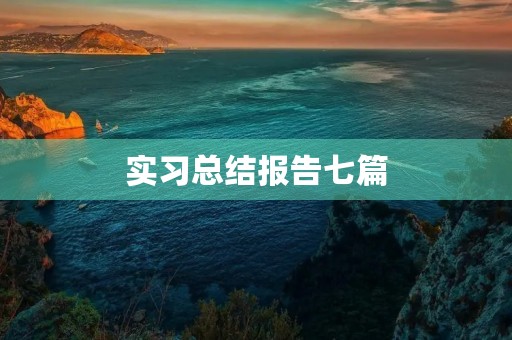 实习总结报告七篇