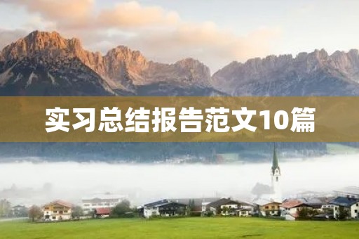 实习总结报告范文10篇