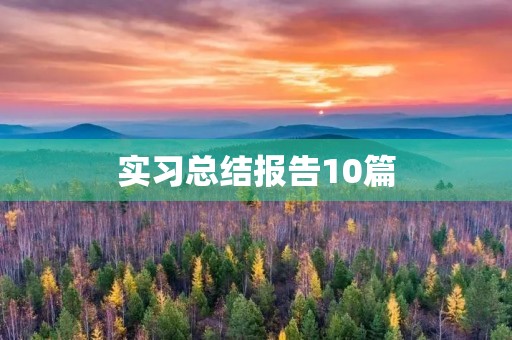 实习总结报告10篇 实习总结报告10篇